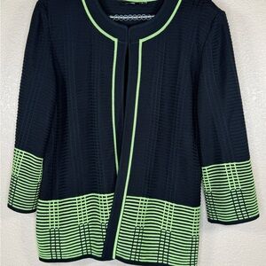 Ming Wang Black and Green Women's Blazer